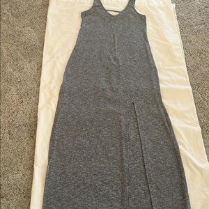 Express Gray V-Neck Sleeveless Maxi Dress